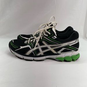 Asics Black and Green Athletic Shoes